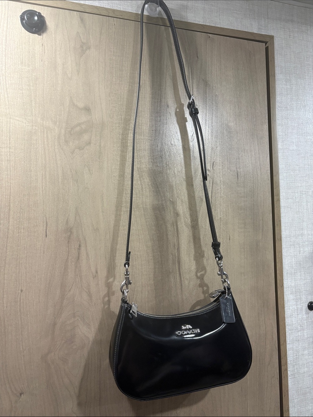 Coach Black Patent Leather Crossbody Shoulder Bag